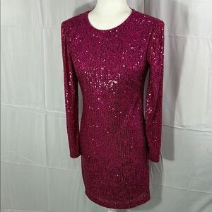 Eliza J Elegant Sequin Dress in Pink Size 4